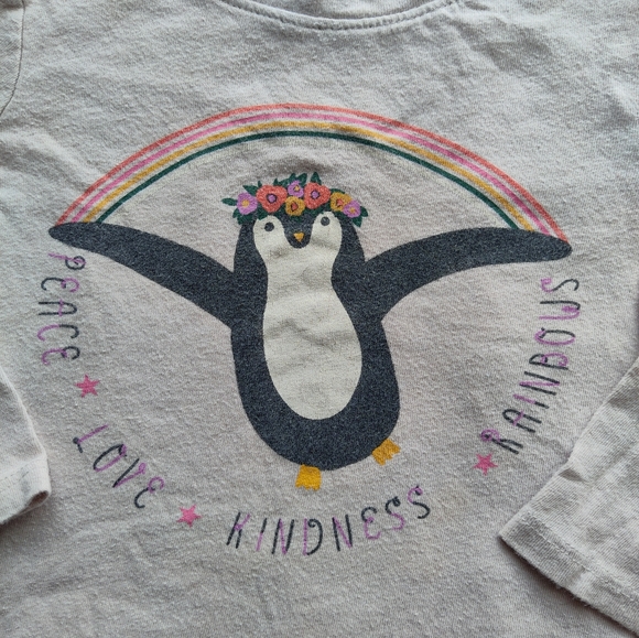 Retro Styled Penguin Rainbow Long Sleeve Shirt Old Navy 18-24 Month - Picture 2 of 13